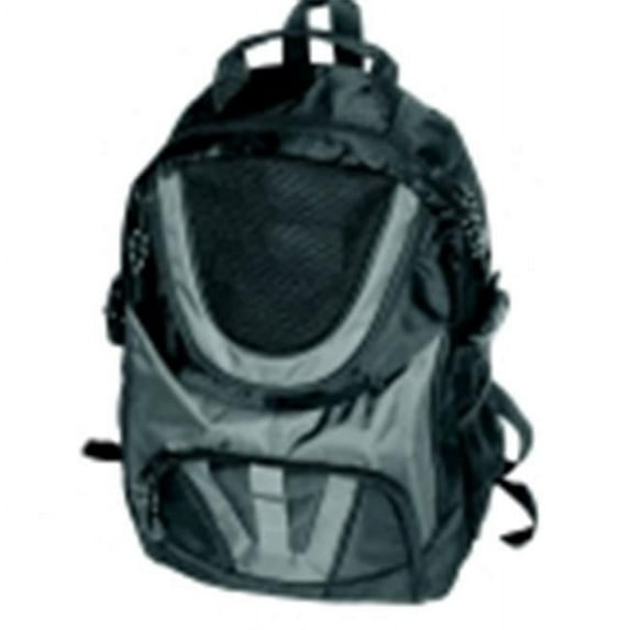 Double Pocket Backpack With Compartments And Straps, Polyester, Gray