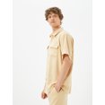 thumbnail image 1 of Double Pocket Buttoned Classic Neck Short Sleeve Shirt, 1 of 1