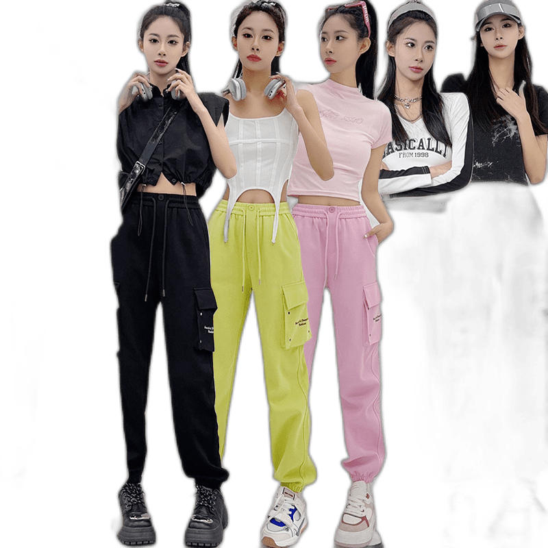 Double Pocket Leisure Sports Pants Spring Interior Alphabet Embroidery