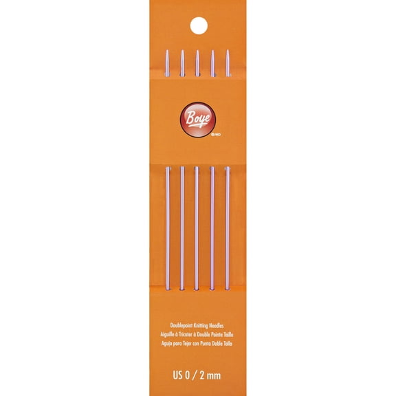 Boye 0/2mm Double Point Aluminum Knitting Needles, 7