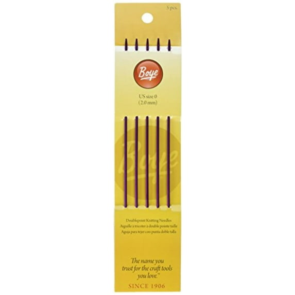 Boye 0/2mm Double Point Aluminum Knitting Needles, 7
