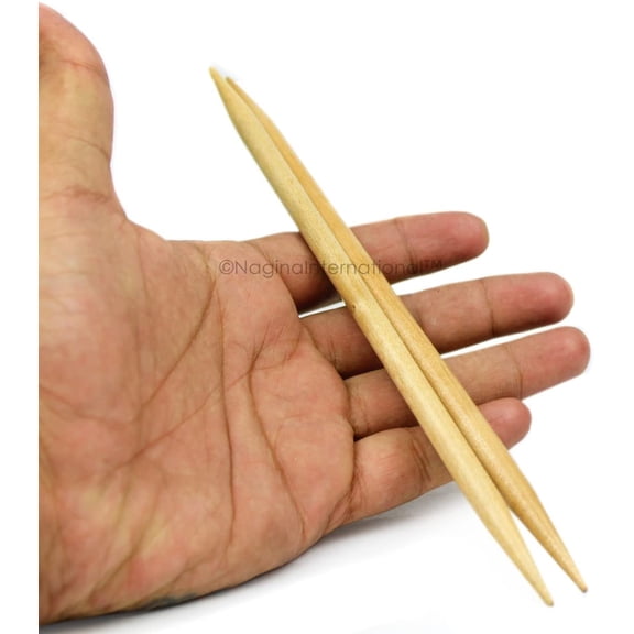 Double Point Rosewood Crafted Premium Knitting Needles | Yarn Storage & Crocheting Accessories | Nagina International (8mm, Maple)