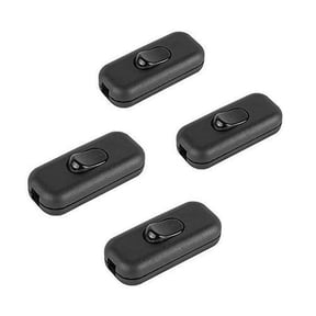 Double Pole In-Line Cord Switch For 2 Or 3 Core Lighting Cable, Heat-Resistant Durable Plastic Material Lightweight Rocker Switch With High Impact Resistance
