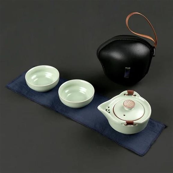 Double Porcelain Tea Set Gift Home Decoration Accessories Portable Travel Tea Cup Teapot Modern Pale Green Ceramic Teaware Sets