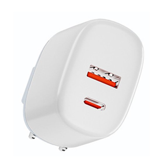Double Port PD30W & QC3.0 Charger Head Foldable for Travel and Home Use