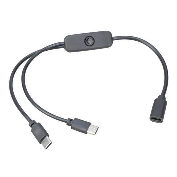 Double Port USB C charges Splitter with switches 5V 2A USB C Extension Cable with Button Control for Low Power Devices