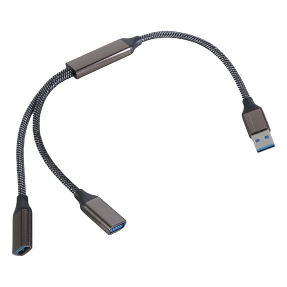 Double Port USB3.0 Y Cable Splitter for Expanding Connection and Powering Devices on PC and MacBooks