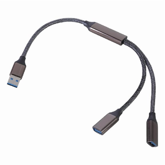 Double Port USB3.0 Y Cable Splitter for Expanding Connection and Powering Devices on PC and MacBooks