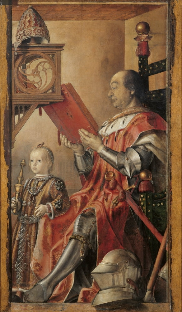 Double Portrait Of Federico Da Montefeltro And His Son Guidobaldo Canvas Art - (18 x 24)