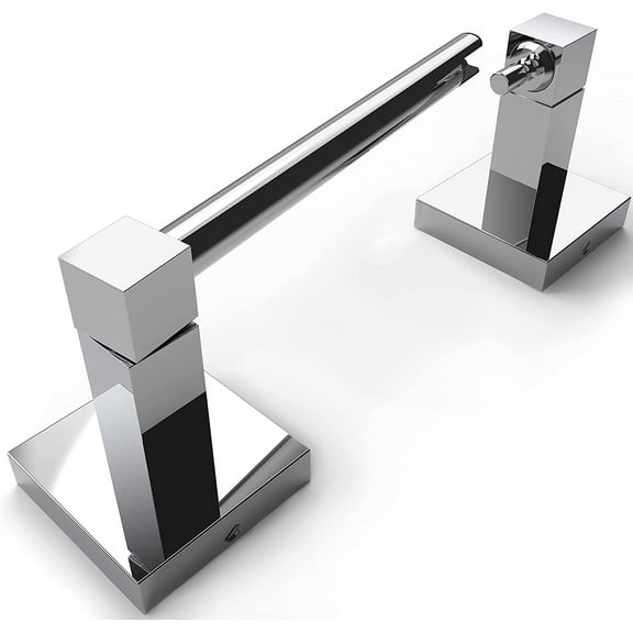 Double Post Pivoting Modern Square Toilet Paper Holder by RUACQ, Polished Chrome, Wall Mounted