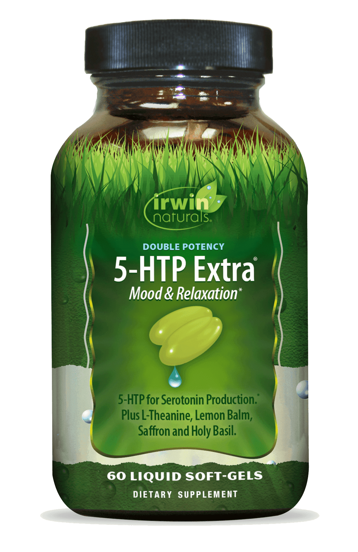 Irwin Naturals Double Potency 5-HTP Extra - Relaxation & Serotonin Support - 60 Liquid Soft-Gels