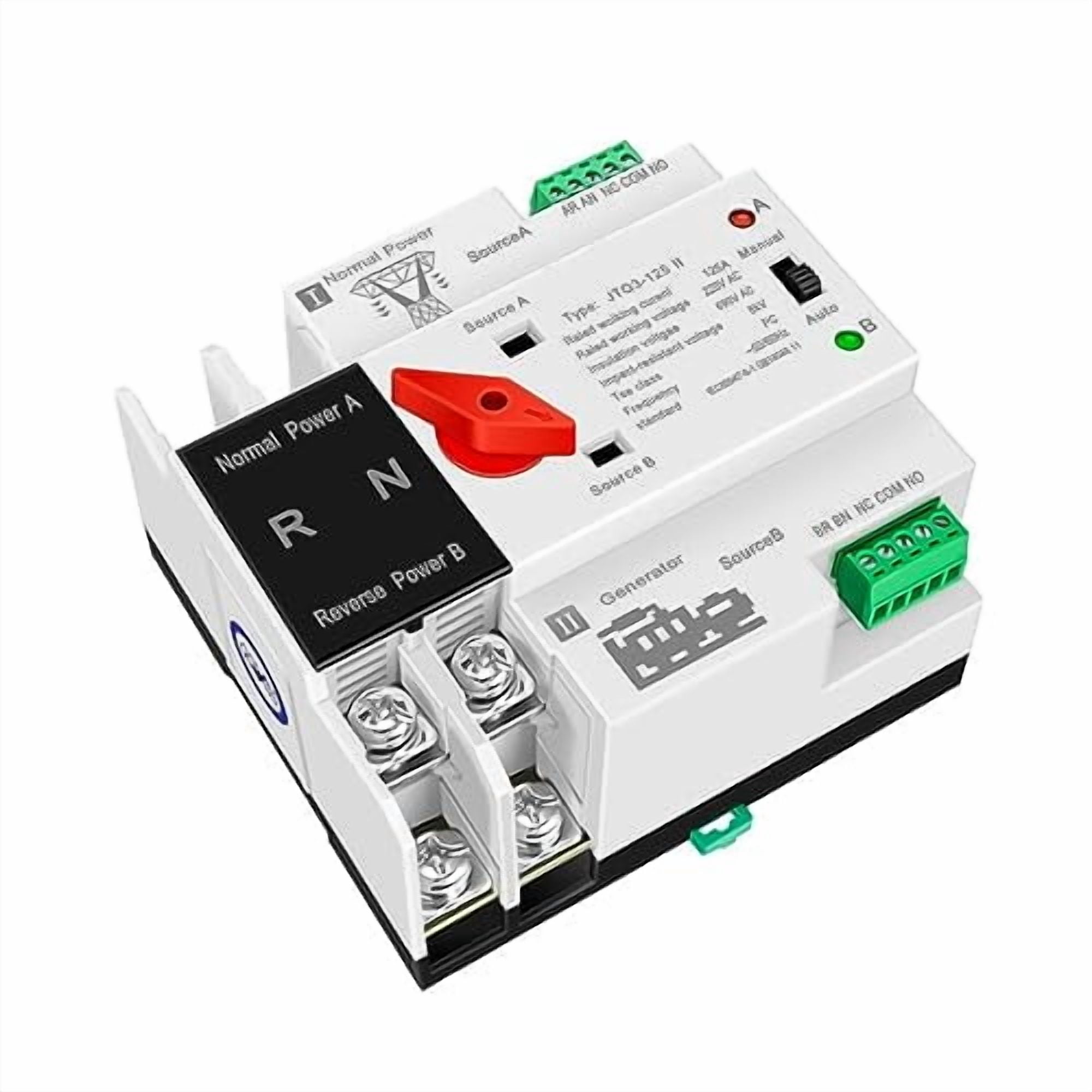 Double Power Automatic Transfer Switch 2P 16A-125A 220V ATS Electrical ...