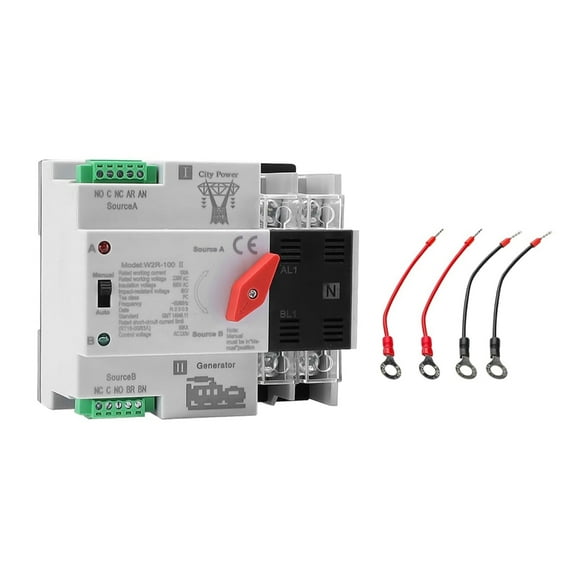 100A 2P Automatic Transfer Switches Din Rail Mounted Controller Double Power Switches Electrical Type Fast Transfer
