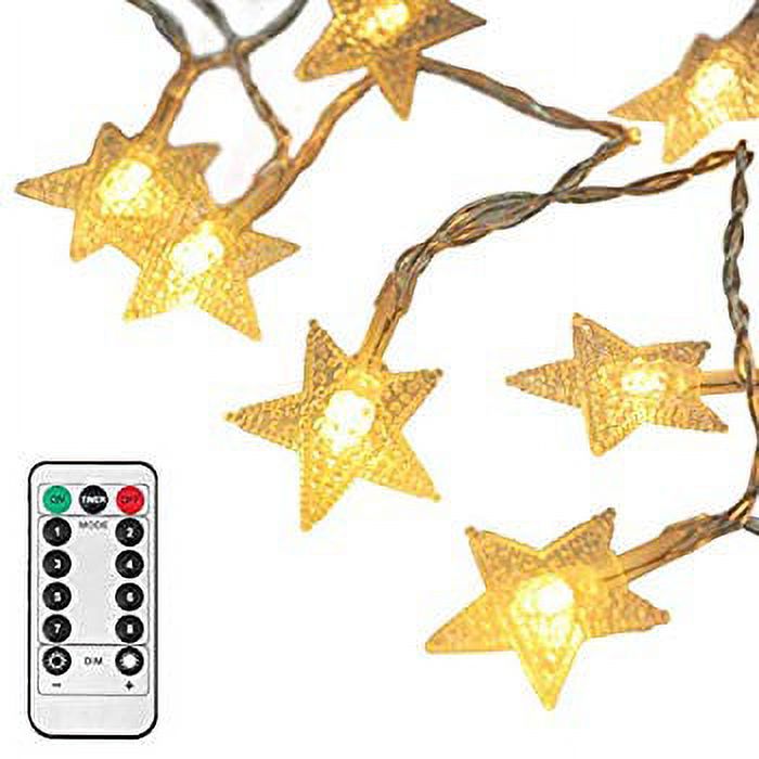 [Double Power Modes] Battery Operated Christmas Star LED String Lights