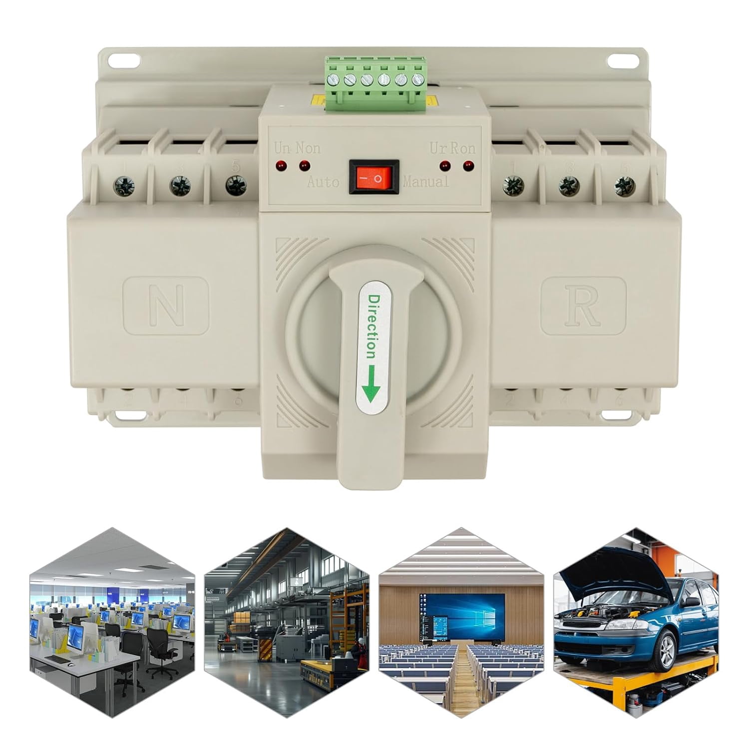 Double Power Switch Automatic Transfer Switch ATS Dual Power Automatic Smart Transfer Switches 110V 63A 3P for Generator 50Hz/60Hz