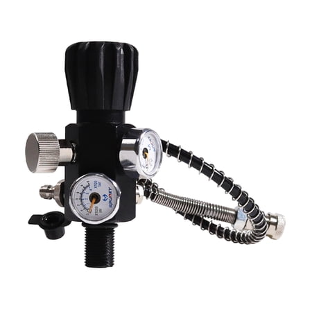Double Pressure Gauge , Regulator, Portable Durable Easy Installation Air Filling Station Refill Adapter for Diving 18UNF