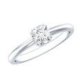 thumbnail image 1 of Rosec Jewels Double Prong Set 5 MM Round Cut Moissanite Solitaire Ring, 14K White Gold, US 4.00, 1 of 9