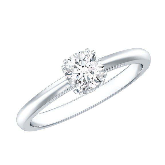 Rosec Jewels Certified Moissanite Promise Ring for Women (D-VS1 Quality) - Ready to Gift with Jewelry Box, 925 Sterling Silver, US 4.00