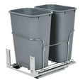 thumbnail image 1 of Double Pull-Out Trash Can,Space-Saving Steel Garbage Bins with Smooth Full-Extension Slides for Kitchen Recycling and Waste Management,Gray,2*25QT, 1 of 7
