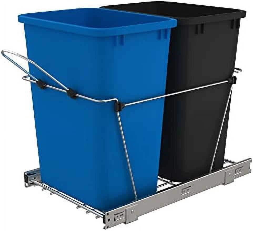 Double Pull Out for Under Kitchen 35 Qt 12 Gal Garbage