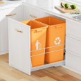 thumbnail image 1 of Double Pull Out Trash Can Under Cabinet with Door Mounting Kit,Under Sink Trash Can for Kitchen with Soft-Close Slides, Not Included Can，Requires Minimum Cabinets Opening 16" W X 24" D, 1 of 14