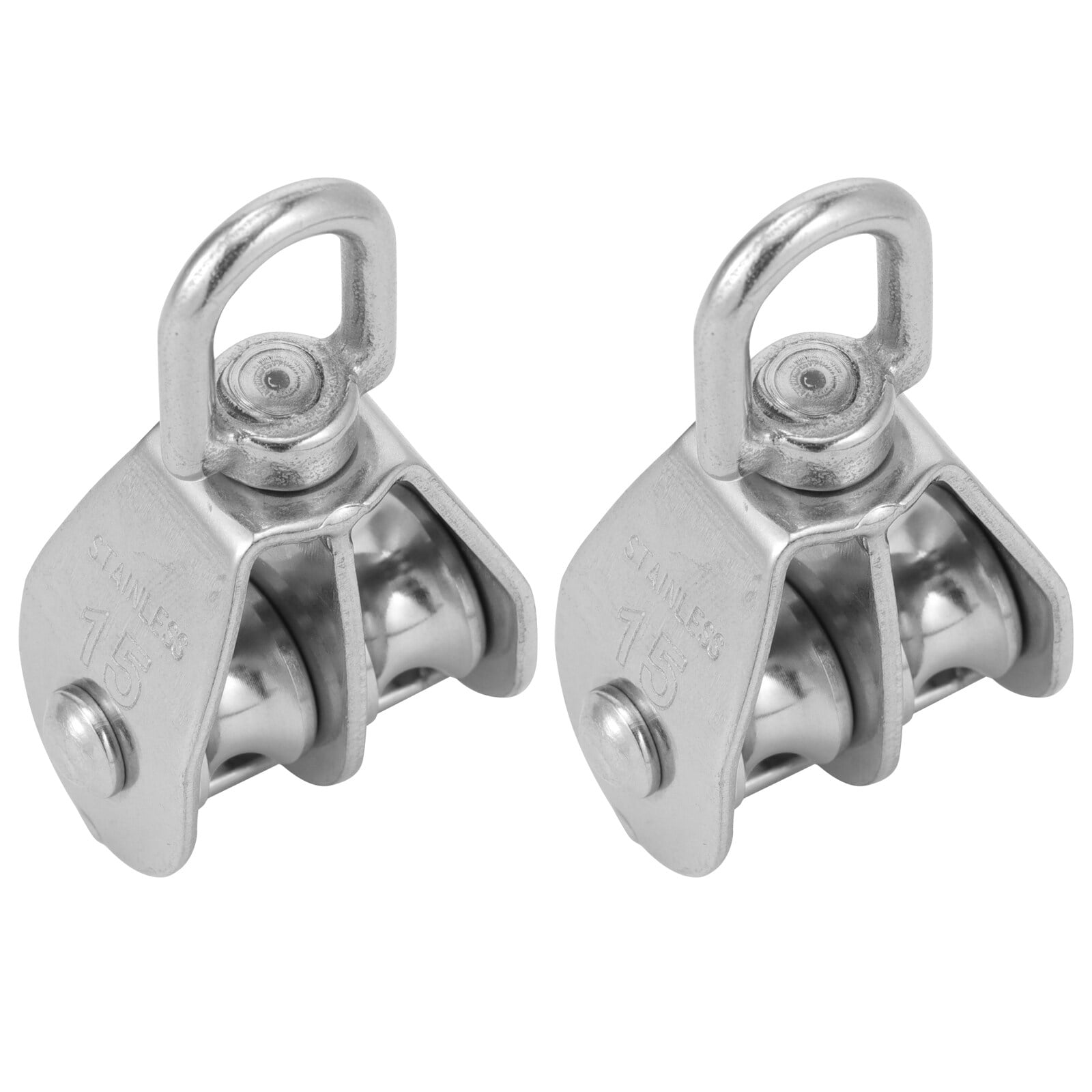 Double Pulley Roller Loading Pulleys Rollers 2 Pcs Stainless Steel