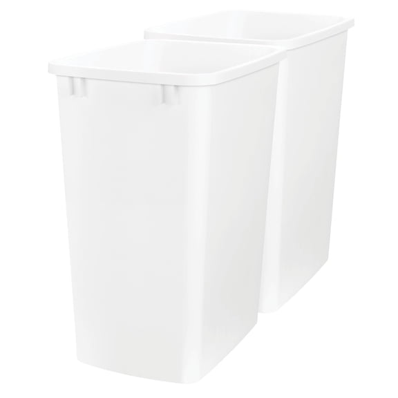 Double Pullout Garbage Trash Cans for Kitchen Cabinets, 35 Qt Replacement Large Capacity Waste/ Recycling Bins for Kitchen Cabinet Pullouts, White,