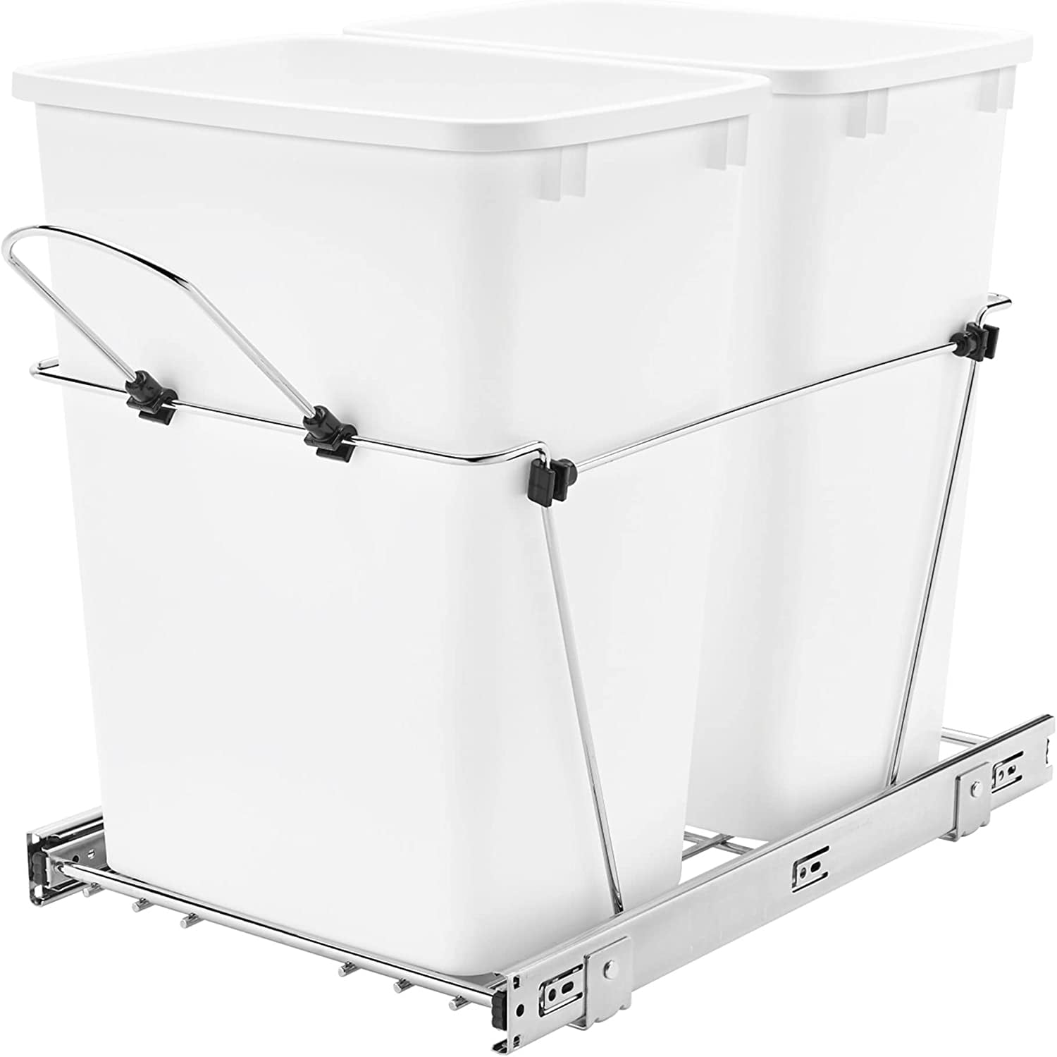 Double Pullout Trash Cans for Under Kitchen 35 Quart 12 Gallon