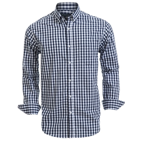 Double Pump Mens Button Down Shirts Cotton Long Sleeve Shirts Regular Fit (SL09A,XL)