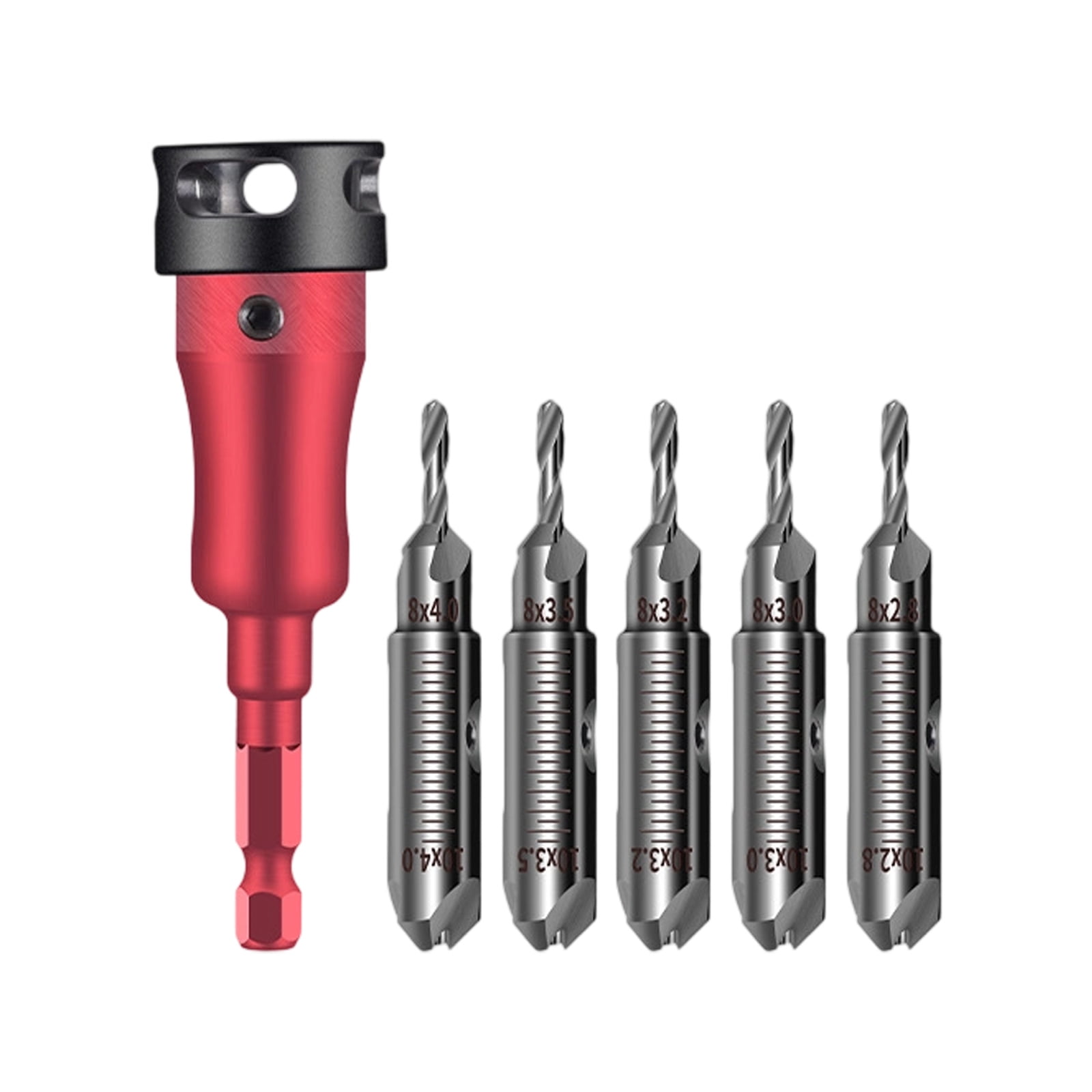Double Purpose Countersink Drill Bit Set with Converts 45 Degree Chamfer Head and Ergonomic Grip Design