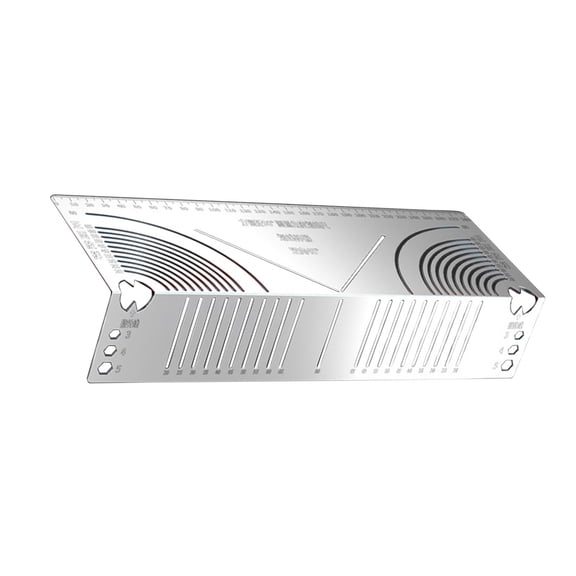 Double Purpose Metalworking Layout Tool with Clear Scale Upgrades for Accurate Right Angles Bending & Circular Curves Marking