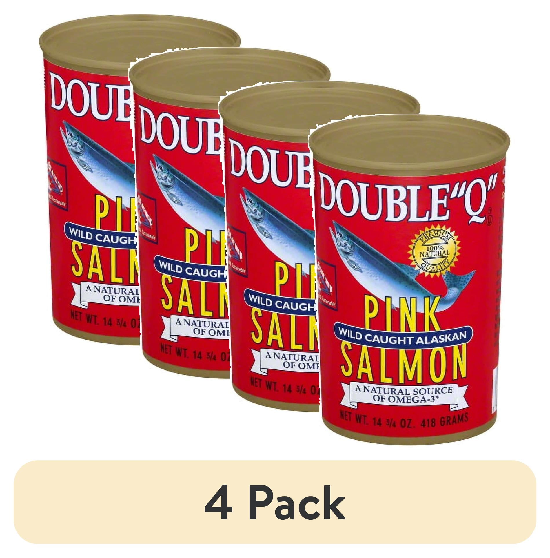 (4 pack) Double "Q" Wild Caught Alaskan Pink Salmon, 14.75 oz Can