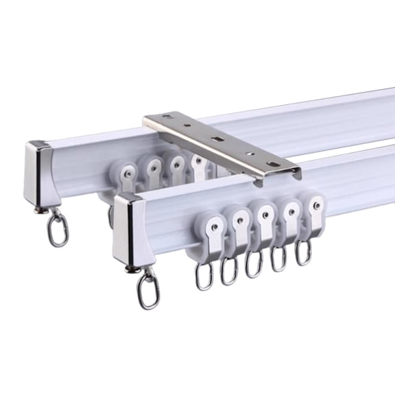 Double Rail Curtain Tracks, Flexible and Bendable Curtain Rail, Ceiling Mount for Living Room Bathroom Bedroom