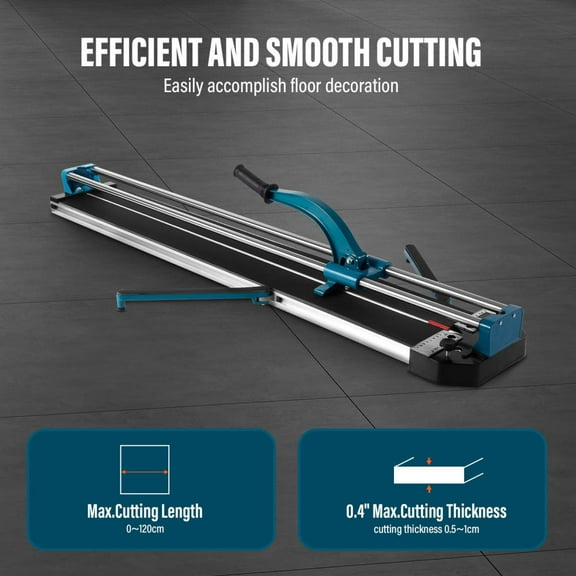 Double Rails Manual Tile Cutter, Heavy-Duty Construction for Large Tile Cutting - Professional Grade Tool