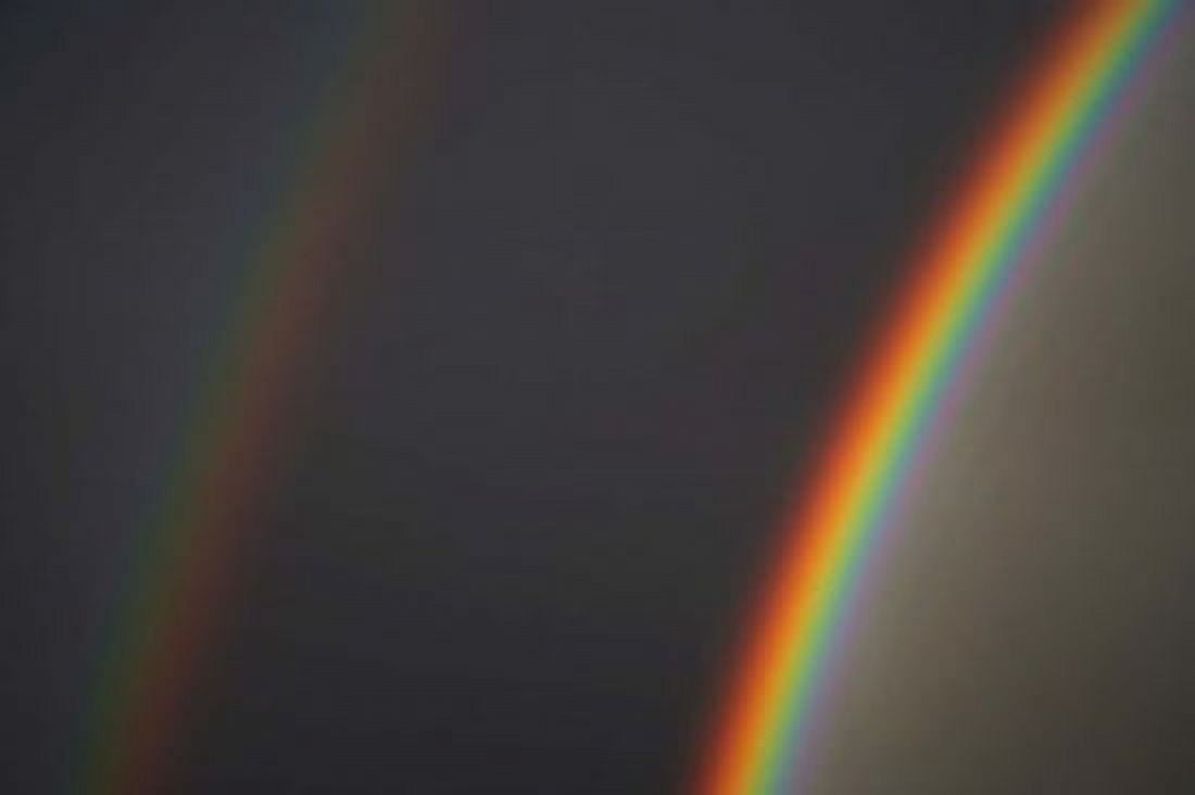 Double Rainbow Dunedin Otago South Island New Zealand Canvas Art - David Wall DanitaDelimont (24 x 15)