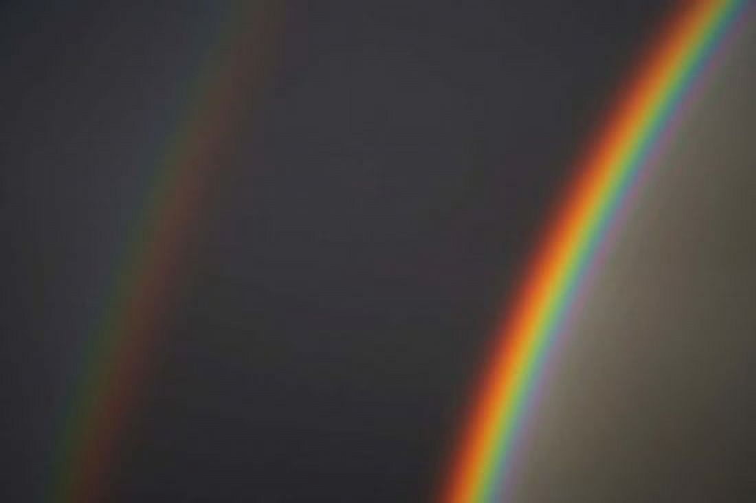 Double Rainbow Dunedin Otago South Island New Zealand Canvas Art - David Wall DanitaDelimont (35 x 24)