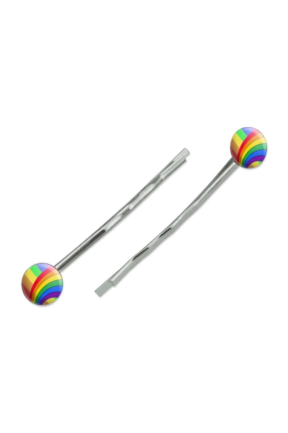 Double Rainbow Pride Arc Bobby Pins Barrettes Hair Styling Clips