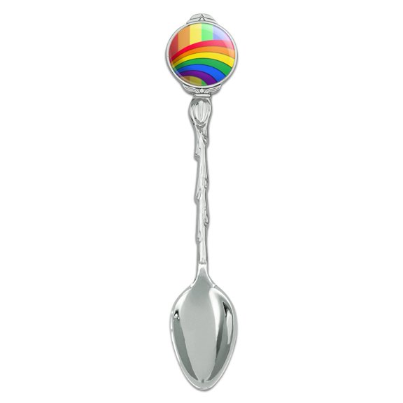 Double Rainbow Pride Arc Novelty Collectible Demitasse Tea Coffee Spoon