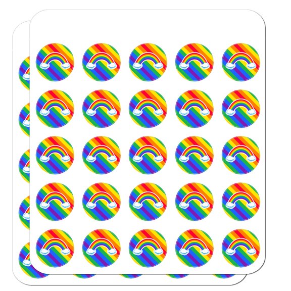 Double Rainbow with Clouds Planner Calendar Scrapbooking Crafting Stickers