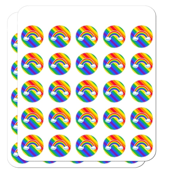 Double Rainbow with Clouds Planner Calendar Scrapbooking Crafting Stickers
