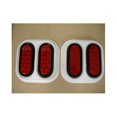 thumbnail image 1 of Double Red LED 6" Oval Stop Turn Brake Tail Lights / White Mounting Box, 1 of 2