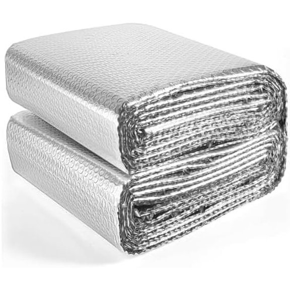 Double Reflective Insulation 48 in X 15 FT RV Window Insulation for Summer Heat Reflective Window Film for Roof, Car, Garage Doors