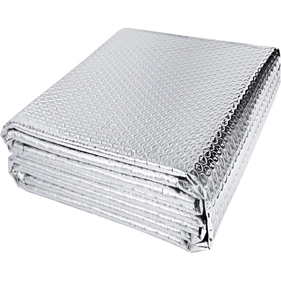 Double Reflective Insulation RV Window Insulation for Summer Heat Reflective Window Film for Roof, Car, Garage Doors, 24 in X 10 FT