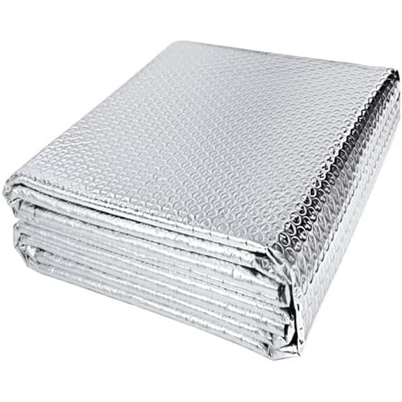 Double Reflective Insulation RV Window Insulation for Summer Heat Reflective Window Film for Roof, Car, Garage Doors, 24 in X 10 FT