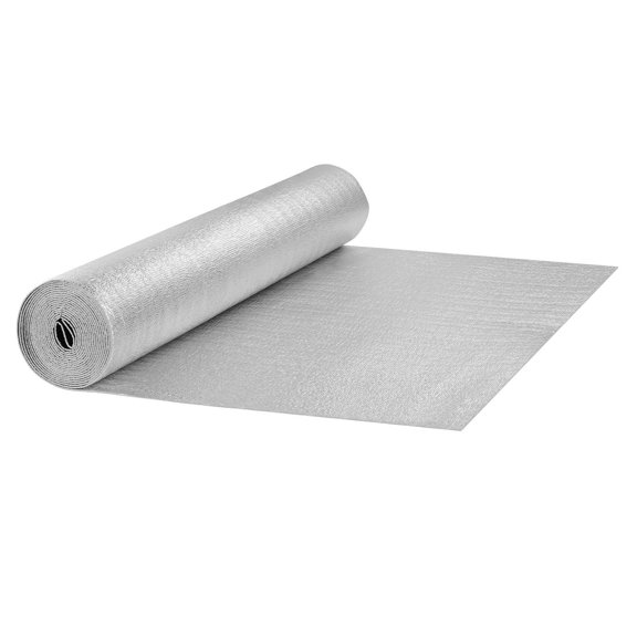 Double Reflective Insulation Roll 3.2mm 48in x 25ft Double Sided Aluminum Foil EPE Foam Core Radiant Barrier Thermal Shield for Window RV Roof