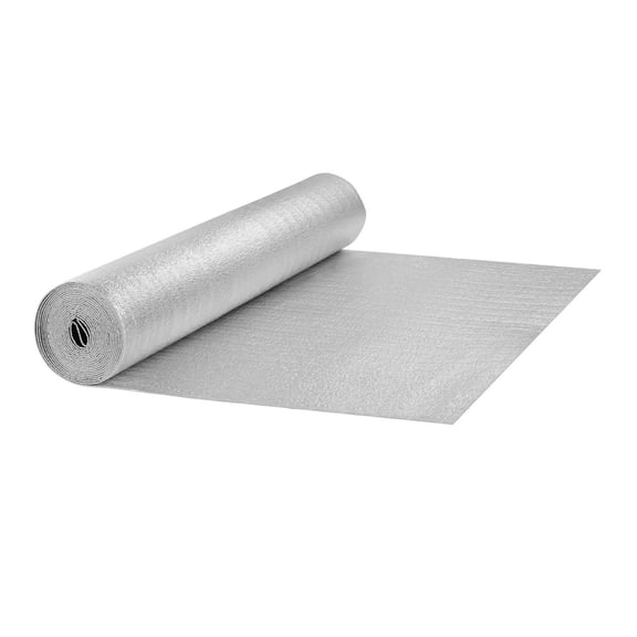 Double Reflective Insulation Roll, 3.2mm Foil EPE Foam, 48in x 25ft - Radiant Barrier Heat Shield for Window, RV, Roof