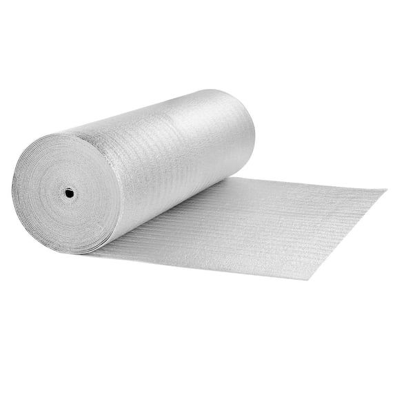 Double Reflective Insulation Roll, Foam Core Radiant Barrier, 3.2 mm 48 in x 100 ft, Double-Sided Aluminum Foil EPE Foam Heat Reflective Shield, Thermal Insulation Roll for Window RV Roof