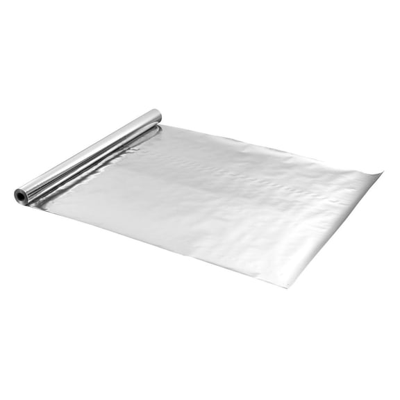 Double Reflective Insulation Roll, Non-Perforated Woven Fabric Radiant Barrier, 0.15mm 48 in x 125 ft, Double-Sided Aluminum Foil Heat Reflective Shield, Thermal Insulation Roll for Window Roofs