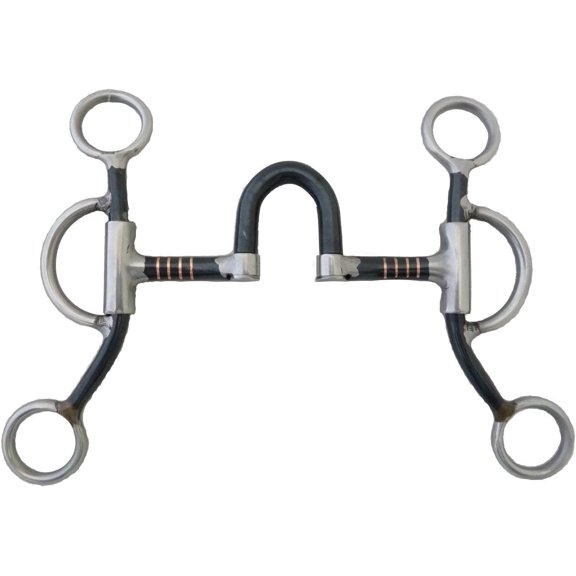 Double Rein Correction Short Shank Bit, Copper Inlay