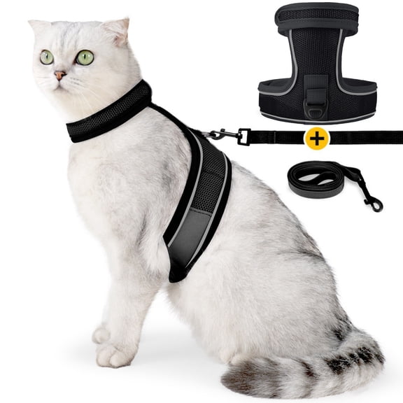 Double Reinforced Breakaway Cat Leash with Reflective for Secure Outdoor Walking